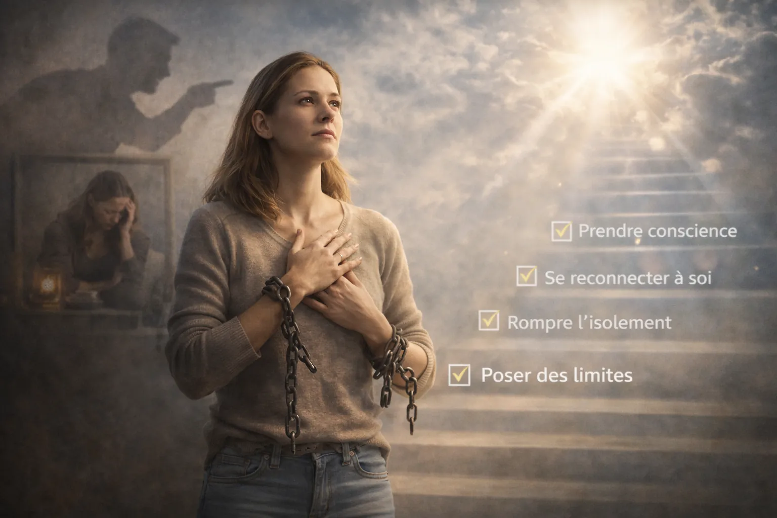 femme se libérant de l’emprise émotionnelle relation toxique reconstruction personnelle