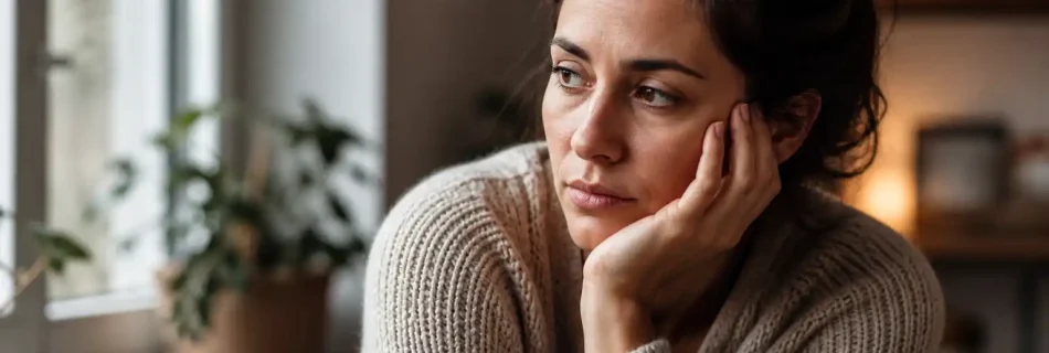 femme fatiguée doute de soi introspection fatigue mentale