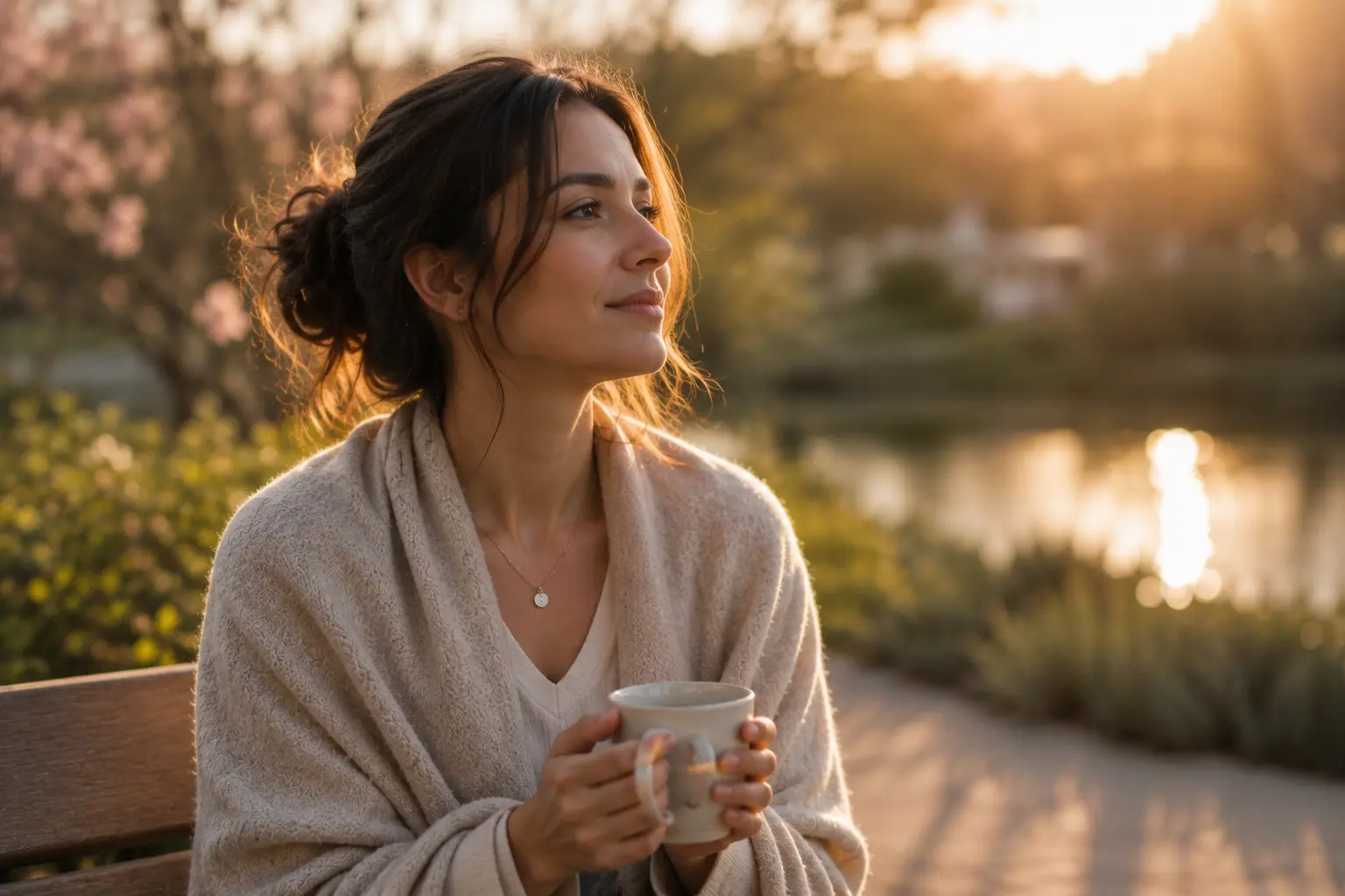 femme calme sereine équilibre émotionnel protection intérieure