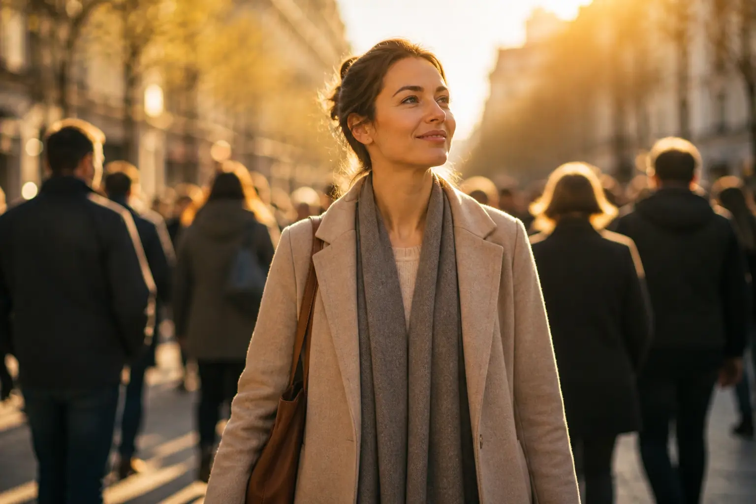 femme confiante calme souriante sérénité intérieure confiance en soi retrouvée