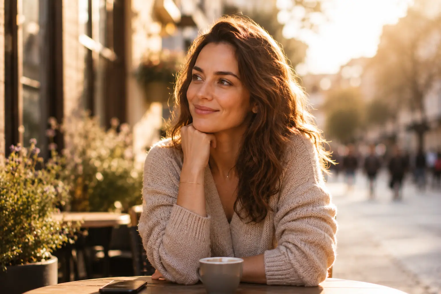 femme sereine sourire naturel confiance en soi retrouvée équilibre émotionnel