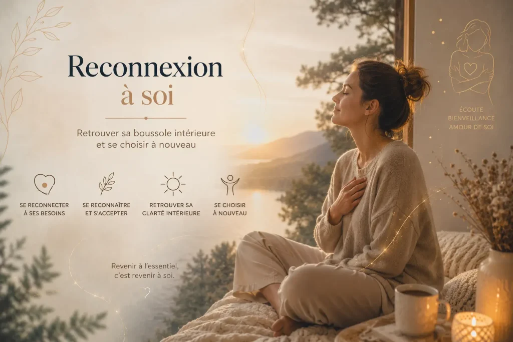 Illustration de reconnexion à soi et reconstruction émotionnelle après une relation toxique